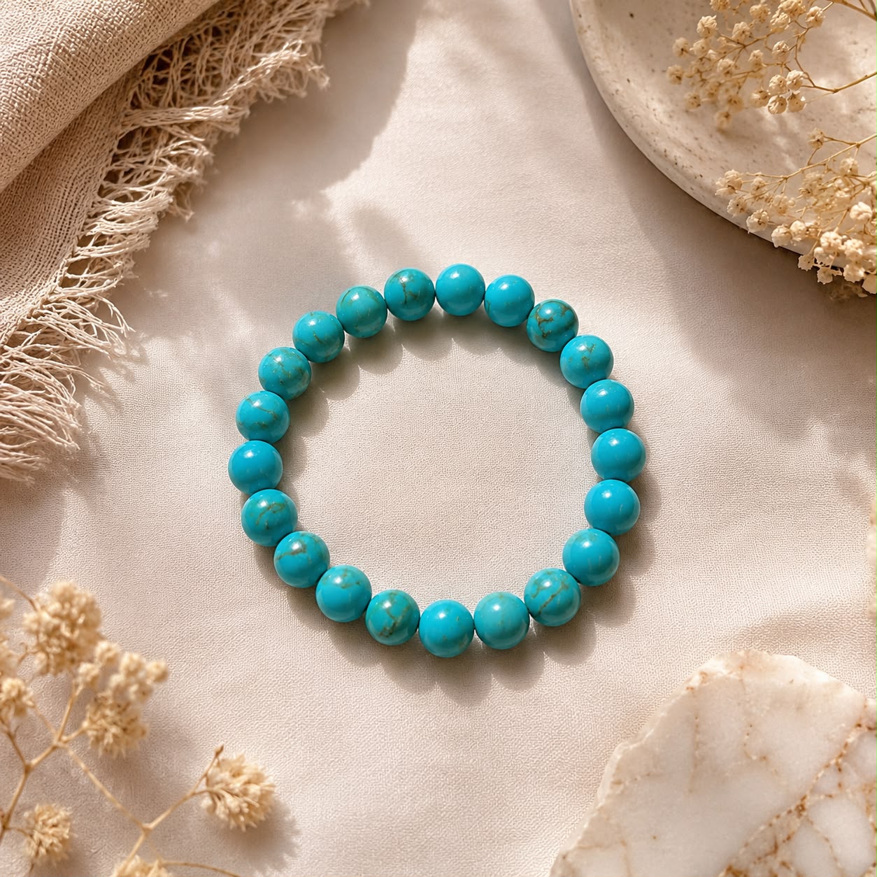 Turquoise Luck & Blessings Natural  Stone Bracelet