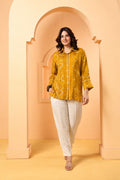 Mustard Bandhani Modal Silk Kurti
