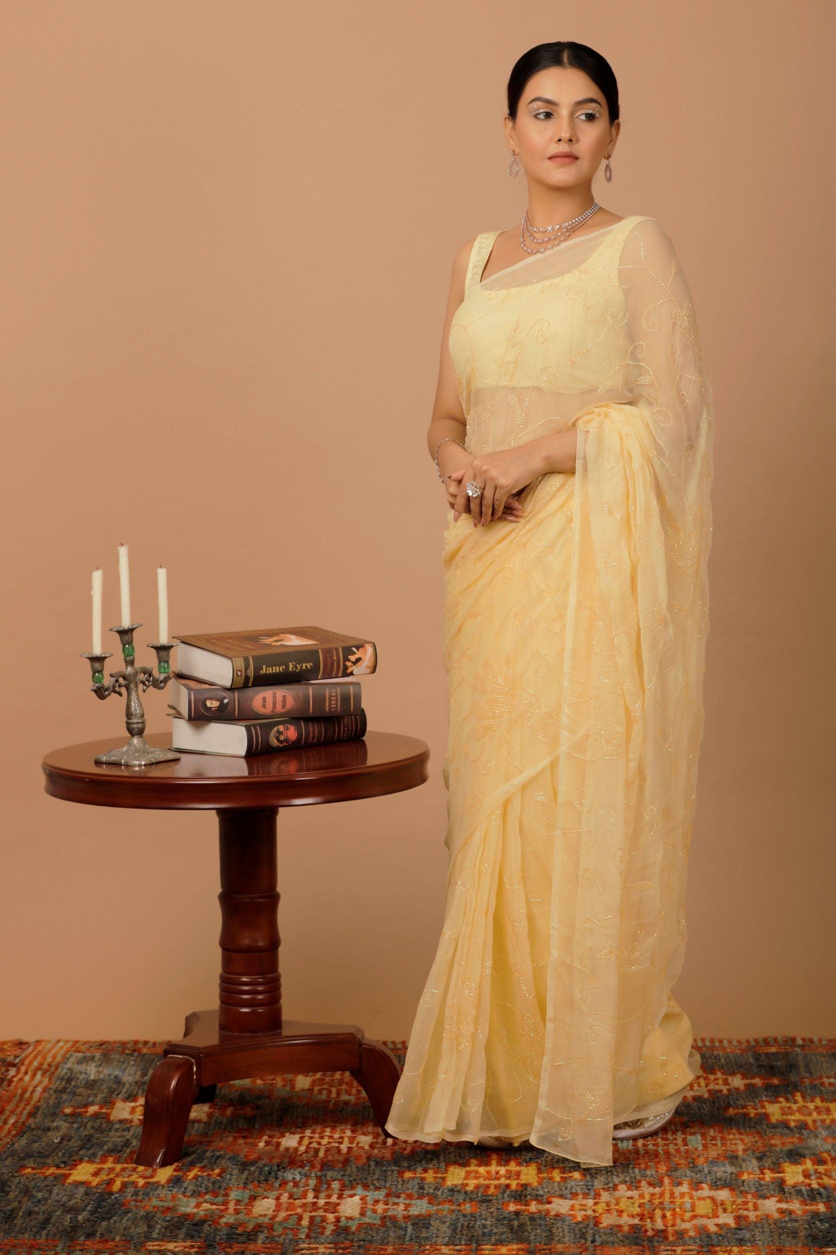Shop Sequins saree - Designer Sequin Sarees – Geroo Jaipur