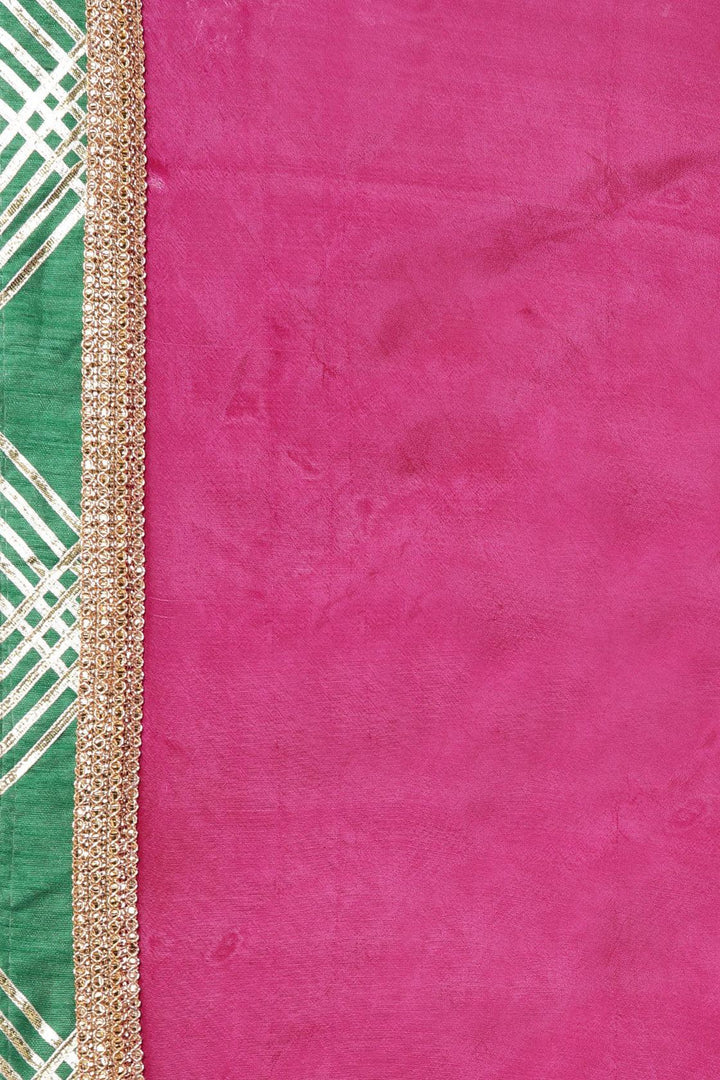 Pink Handcrafted Bandhani Art Silk Saree - Geroo Jaipur