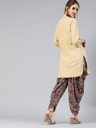 Beige Rayon Dhoti with Cotton Top Geroo Jaipur
